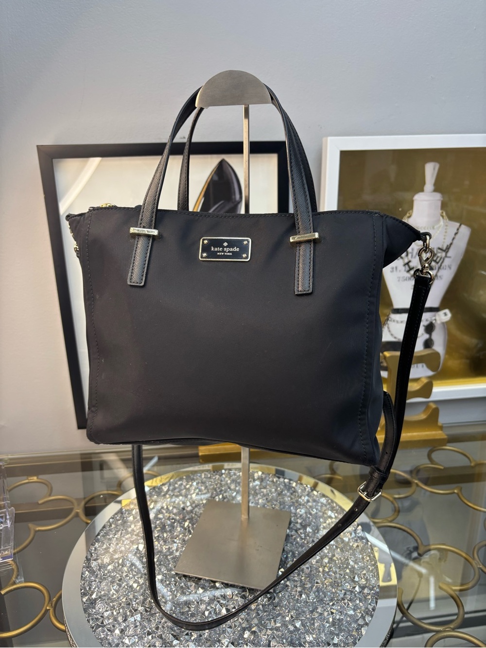 Kate Spade Blake Avenue Loden Nylon Crossbody Satchel EUC